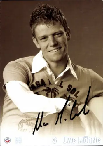 Autogrammkarte Fußballer Uwe Möhrle, FC Hansa Rostock, Autogramm
