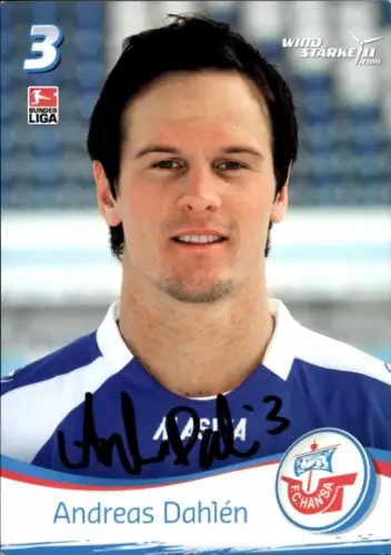 Autogrammkarte Fußballer Andreas Dahlén, FC Hansa Rostock, Autogramm