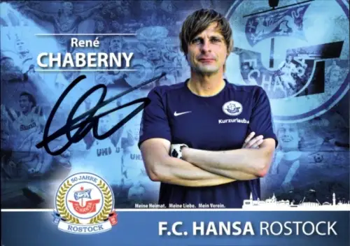 Autogrammkarte Teammanager René Chaberny, FC Hansa Rostock, Autogramm