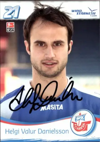 Autogrammkarte Fußballer Helgi Valur Danielsson, FC Hansa Rostock, Autogramm