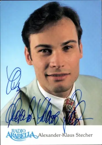 Foto Moderator Alexander Klaus Stecher, Radio Arabella, Autogramm