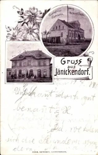 Ak Jänickendorf Nuthe Urstromtal Brandenburg, Gasthof zur Eisenbahn