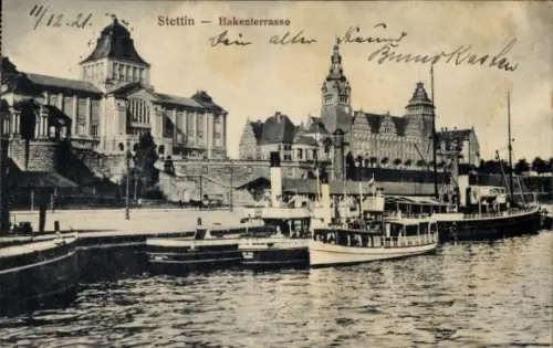 Ak Szczecin Stettin Pommern, Hakenterrasse