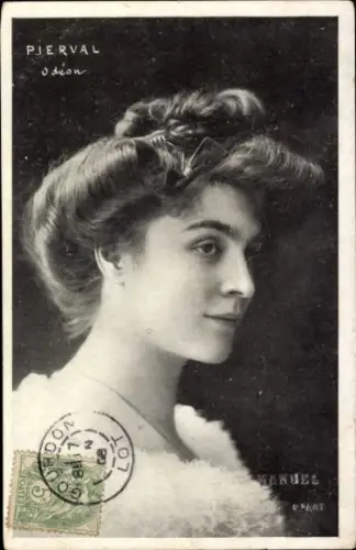 Ak Schauspielerin Pierval, Portrait, Odéon