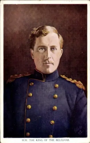 Künstler Ak König Albert I von Belgien, Portrait