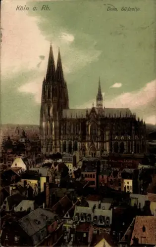 Ak Cöln Köln am Rhein, Kölner Dom, Südseite, Stadtansicht,  