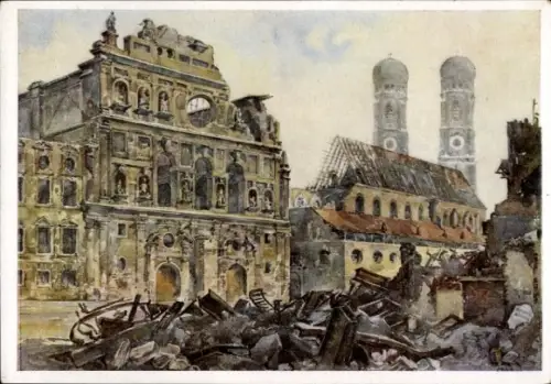 Künstler Ak Reitz, München, Michaelskirche,Neuhauser St