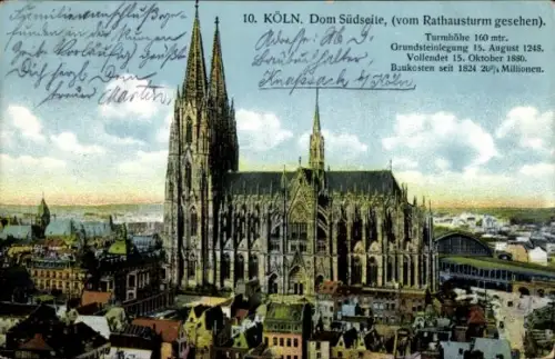 Ak Köln am Rhein, Dom, Südseite