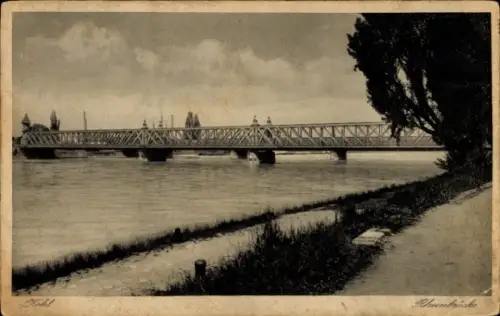 Ak Kehl am Rhein, Rheinbrücke