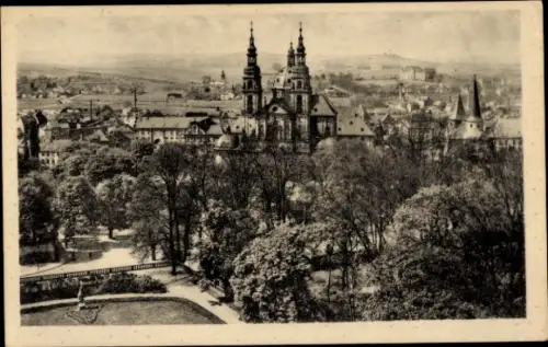 Ak Fulda in Hessen, Stadtansicht, Dom, Michaeliskirche, Bäume, Park