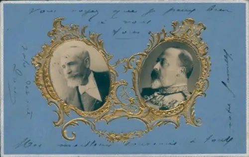 Präge Passepartout Ak König Eduard VII. von England, King Edward VII., Portrait