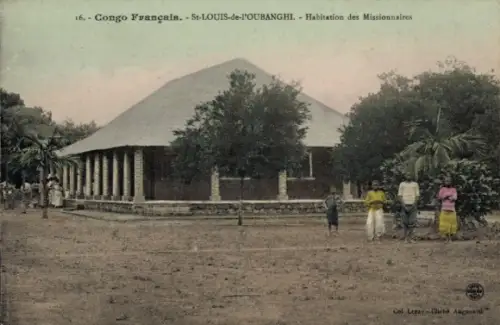 Ak St. Louis de l'Oubanghi Französische Kongo, Wohnstätte der Missionare