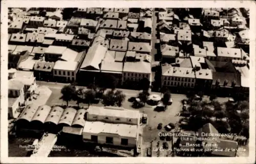 Ak Basse Terre Guadeloupe, Cours Nolivos, Teilansicht der Stadt