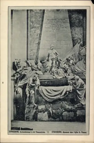 Ak Strasbourg Straßburg Elsass Bas Rhin, Monument in der Sankt Thomaskirche