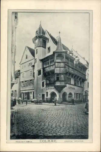Ak Colmar Kolmar Elsass Haut Rhin, Pfister-Haus,   Architektur, Schwarz-Weiß-Foto