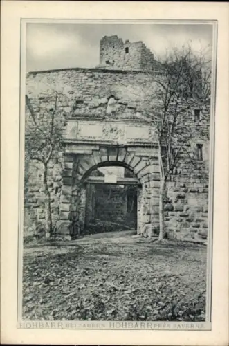 Ak Saverne Zabern Elsass Bas Rhin, Château du Haut-Barr, Burg Hohbarr, Ruine mit Torbogen, Bäume,