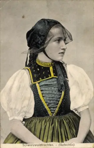 Ak Schwarzwaldtrachten, Schwarzwälderin aus dem Gutachtal