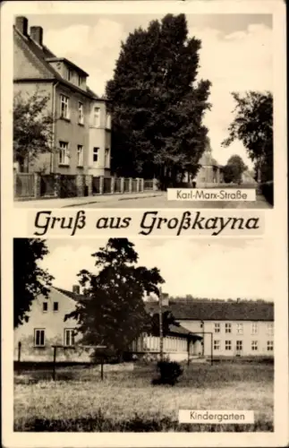 Ak Großkayna Braunsbedra Saalekreis, Karl-Marx-Straße, Kindergarten