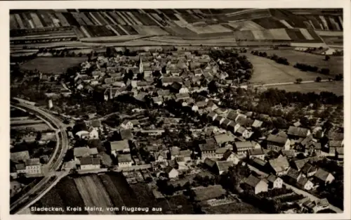 Ak Stadecken Elsheim in Rheinhessen, Fliegeraufnahme