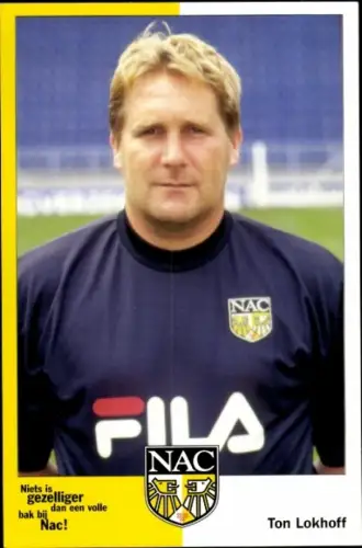 Autogrammkarte Fußballer und Trainer Ton Lokhoff, NAC