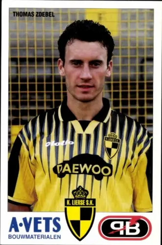 Autogrammkarte Fußballer Thomas Zdebel, K. Lierse S. K.
