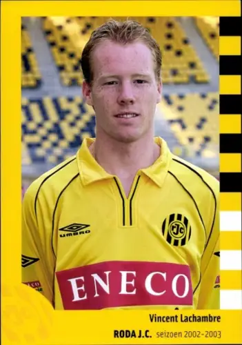 Autogrammkarte Fußballer Vincent Lachambre, Roda J. C.
