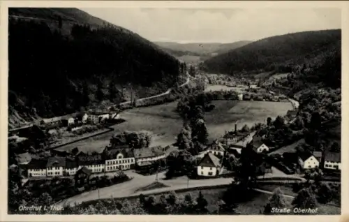 Ak Ohrdruf in Thüringen, Straße nach Oberhof, Panorama