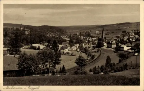 Ak Neuhausen im Erzgebirge, Gesamtansicht, Hotel Erbgericht