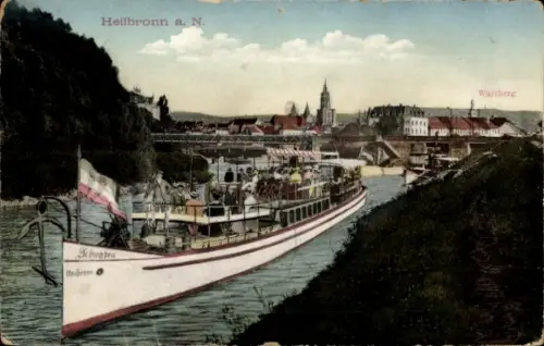 Ak Heilbronn am Neckar, Wartberg, Boot