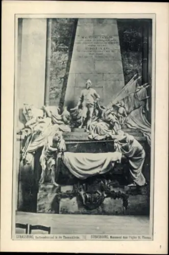 Ak Strasbourg Straßburg Elsass Bas Rhin, Monument in der Thomaskirche, Reklame, Konservenfabrik