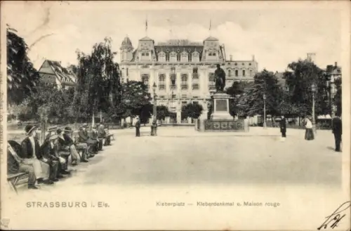 Ak Strasbourg Straßburg Elsass Bas Rhin, Kleberdenkmal am Kleberplatz