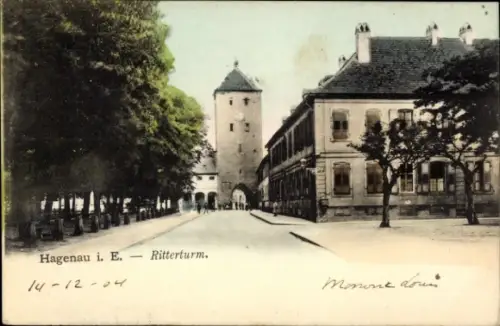Ak Haguenau Hagenau im Elsass Bas Rhin, Ritterturm,  , 14-12-04