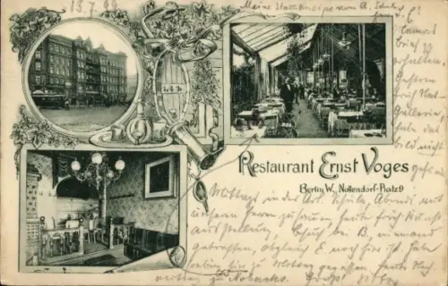 Ak Berlin Schöneberg, Restaurant Ernst Voges, Nollendorf-Platz 9