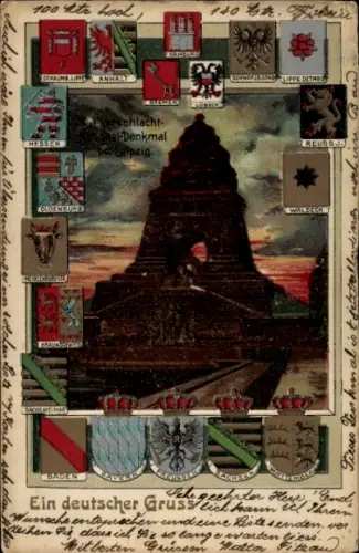 Wappen Ak Leipzig, Völkerschlachtdenkmal
