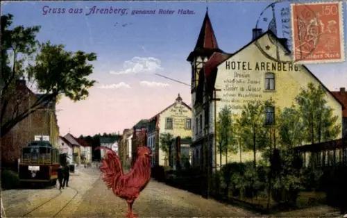 Ak Arenberg Koblenz am Rhein, Roter Hahn, Hotel Arenberg