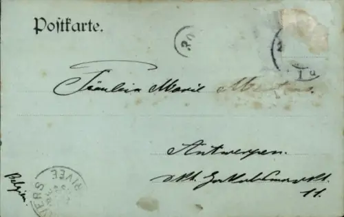 Mondschein Ak Aachen, Ober-Postdirektion