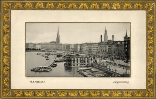 Präge Passepartout Ak Hamburg Mitte Neustadt, Jungfernstieg