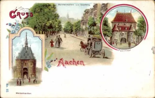 Litho Aachen, Marschiertor, Ponttor, Monheimallee