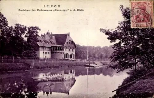 Ak Leipzig, Bootshaus des Rudervereins Sturmvogel
