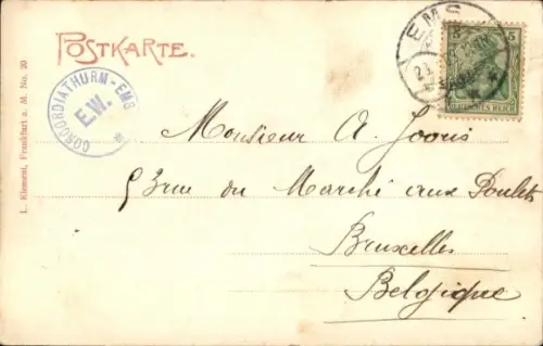 Ak Bad Ems an der Lahn, Concordiaturm