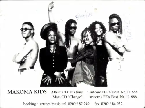 Autogrammkarte Band Makoma Kids, Autogramme