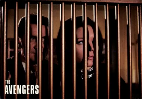 Ak Schauspieler Patrick Macnee, Diana Rigg, the Avengers, Autogramm