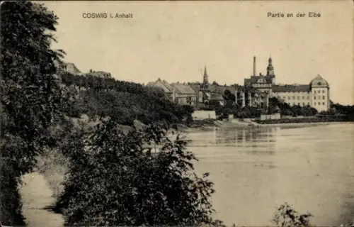 Ak Coswig in Anhalt, an der Elbe