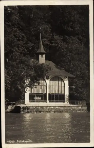 Ak Kanton Uri, Tellskapelle am Vierwaldstättersee, Hotel Tellsplatte