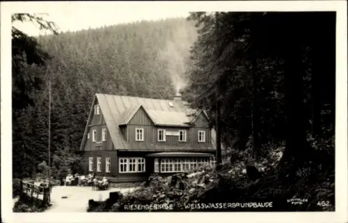 Ak Riesengebirge Region Königgrätz, Bílé Labe, Weißwasser, Weißwassergrundbaude