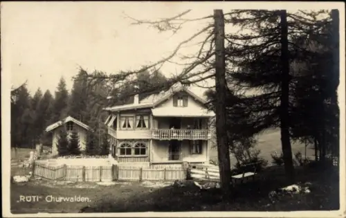 Ak Egga Churwalden Arosa Kt. Graubünden, Rüti, Wohnhaus