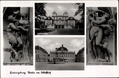 Ak Ludwigsburg in Württemberg, Partie im Schlosshof