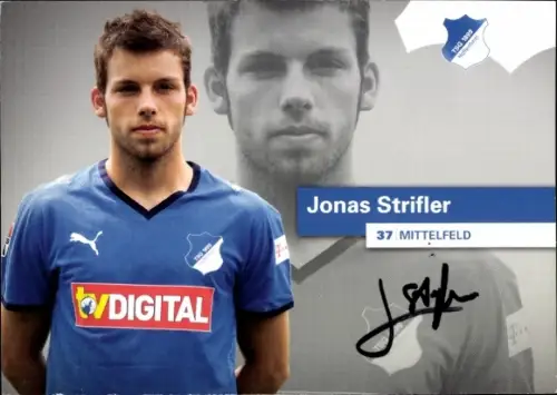 Autogrammkarte Fußballer Jonas Strifler, TSG 1899 Hoffenheim, Autogramm