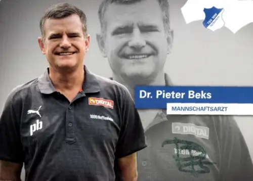 Autogrammkarte Mannschaftsarzt Dr. Pieter Beks, TSG 1899 Hoffenheim, Autogramm