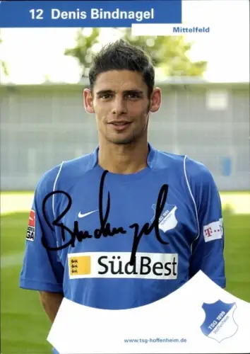 Autogrammkarte Fußballer Denis Bindnagel, TSG 1899 Hoffenheim, Autogramm